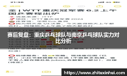 赛后复盘：重庆乒乓球队与南京乒乓球队实力对比分析